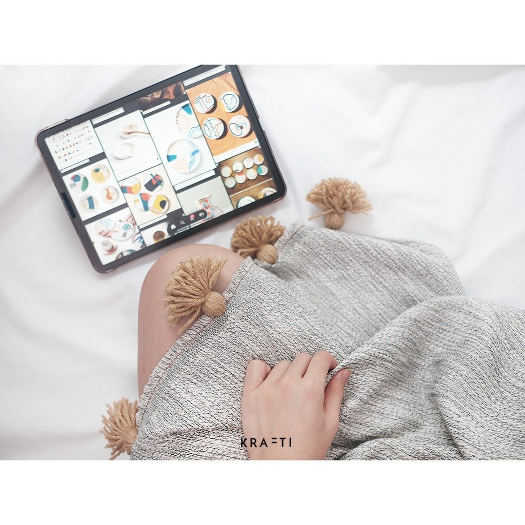 Selimut Sofa / Selimut Travelling / Selimut Tassel /Woven Textured Blanket