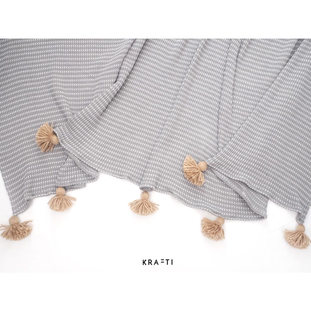Selimut Sofa / Selimut travelling / Selimut Rajut / Selimut GRIS KNIT