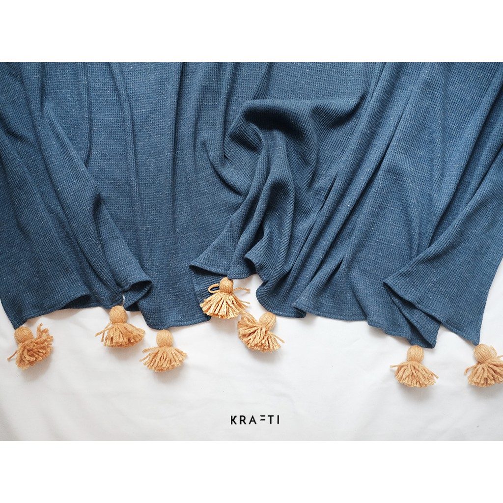 Selimut Sofa / Selimut Travelling Blue Soft Knitting 125x180cm