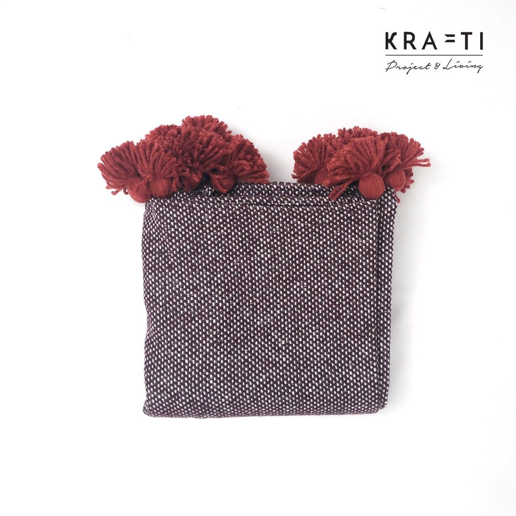Selimut sofa / selimut natal / dekorasi natal / Crimson Wool Blanket