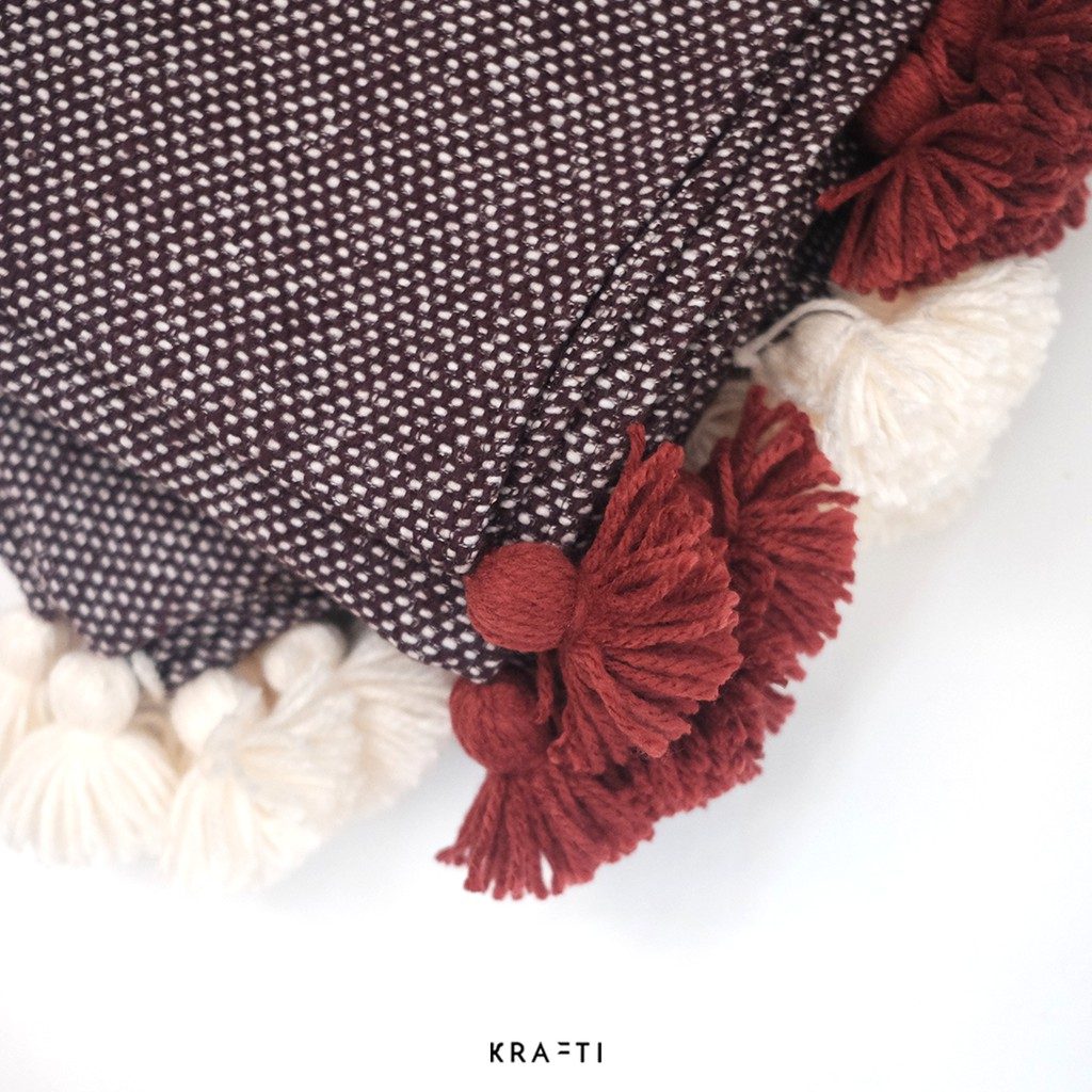 Selimut sofa / selimut natal / dekorasi natal / Crimson Wool Blanket