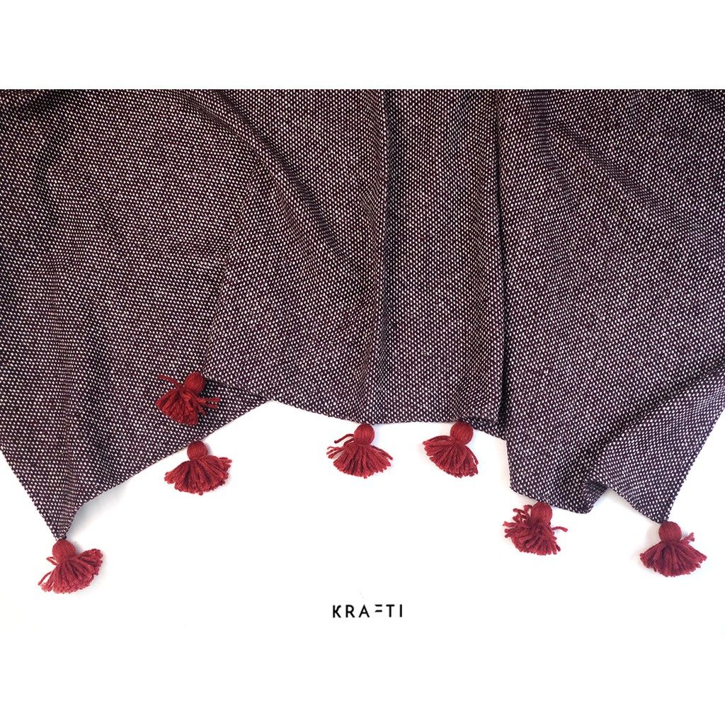 Selimut sofa / selimut natal / dekorasi natal / Crimson Wool Blanket