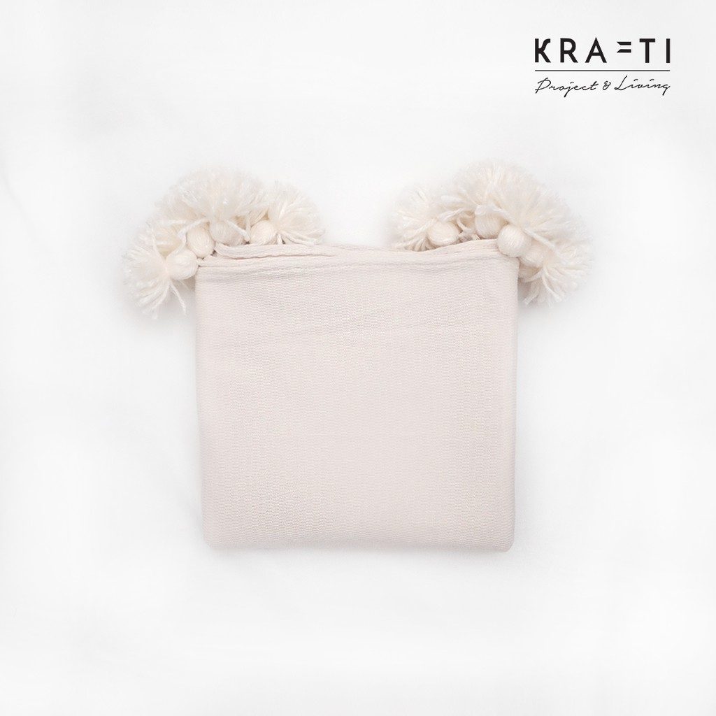 Selimut Travelling / Selimut Sofa / Selimut White Hive Knit