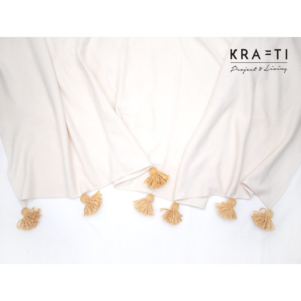 Selimut Travelling / Selimut Sofa / Selimut White Hive Knit