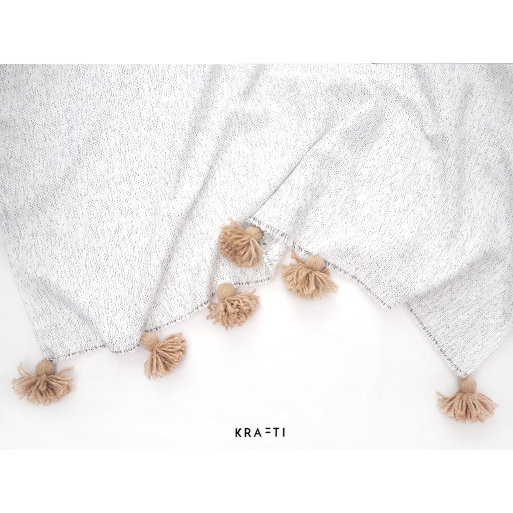 Selimut Sofa / Selimut Travelling / Selimut Tassel /Tweed Weaved Blanket