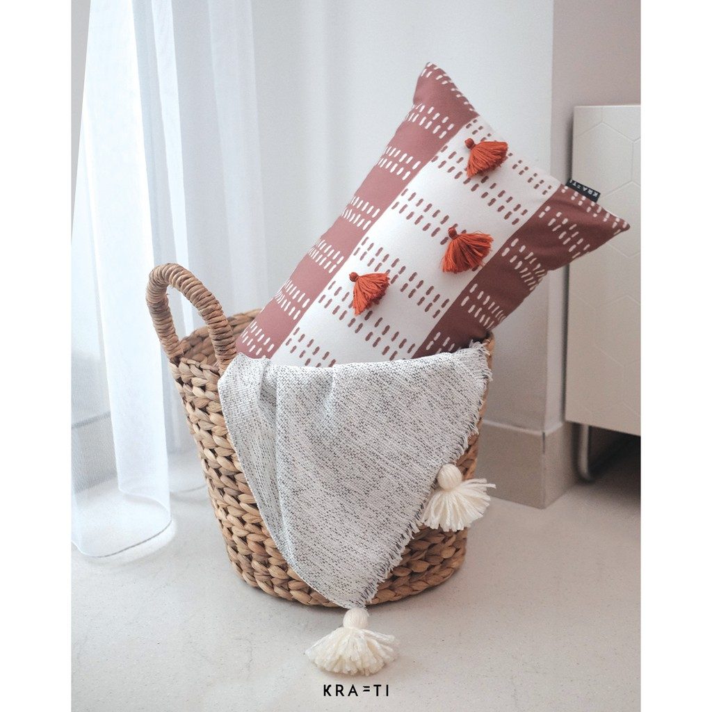 Selimut Sofa / Selimut Travelling / Selimut Tassel /Tweed Weaved Blanket
