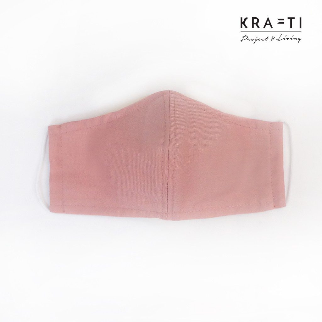 Masker Katun / Masker Dewasa / warna Pink / 2 ply dengan filter