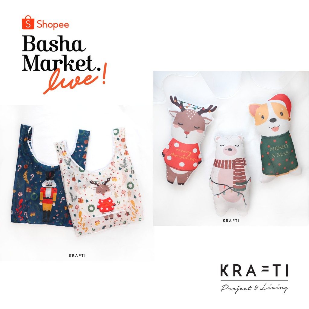 Krafti Project & Living -Basha Ex Bundling - Bantal Boneka Natal / Kantong Lipat/ Hampers Natal