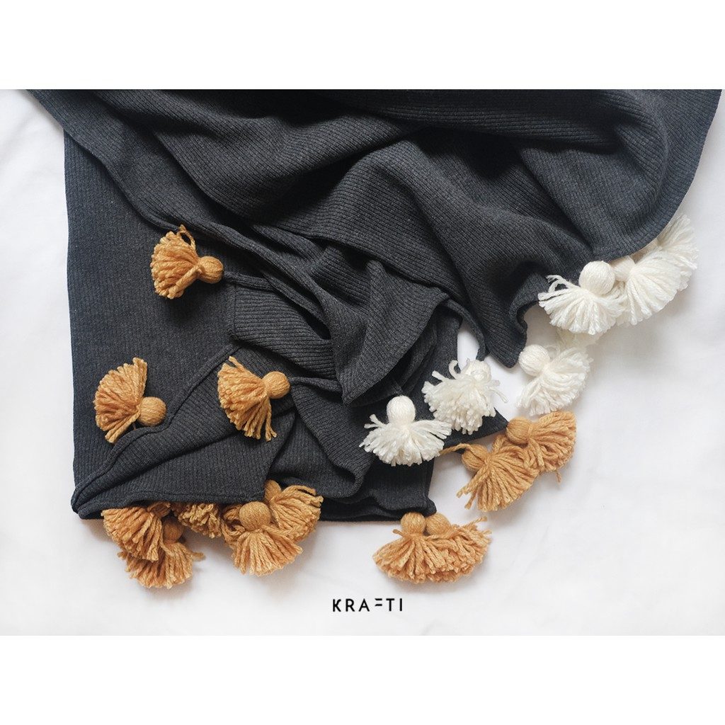 Selimut Sofa / Selimut Travelling / Dark Grey Rib 125x170cm