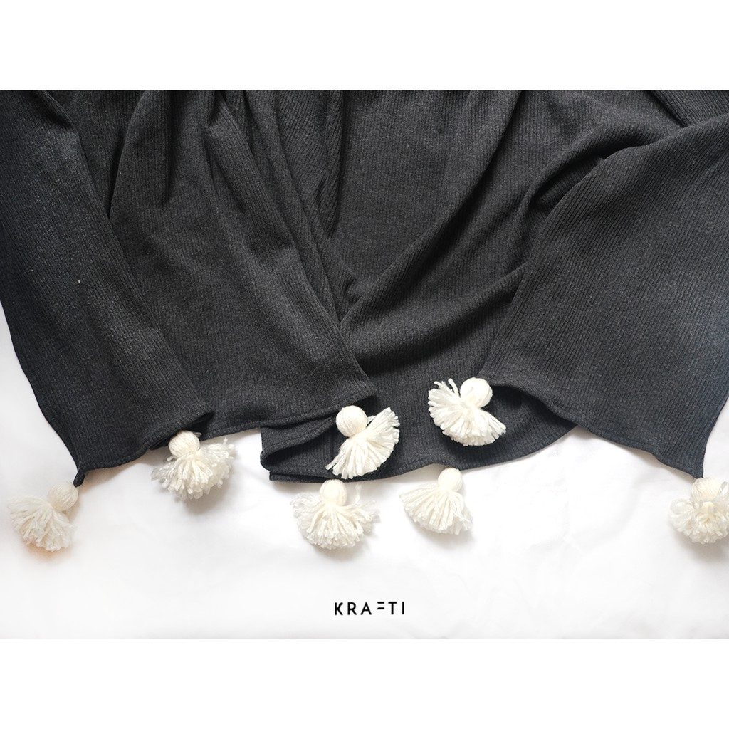 Selimut Sofa / Selimut Travelling / Dark Grey Rib 125x170cm