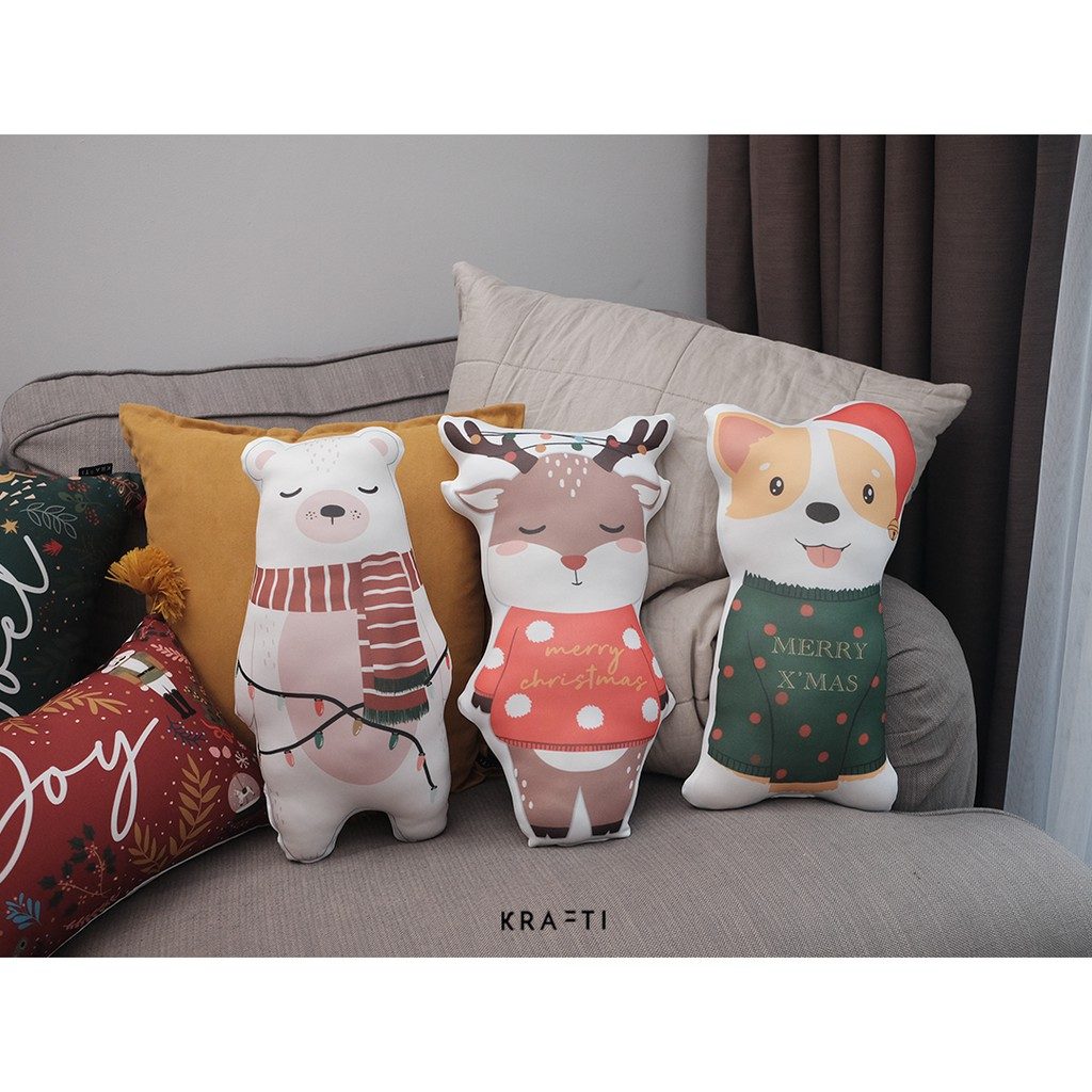 Bantal Boneka / Boneka Natal / Bantal Natal / Bear / Rudolph / Corgi