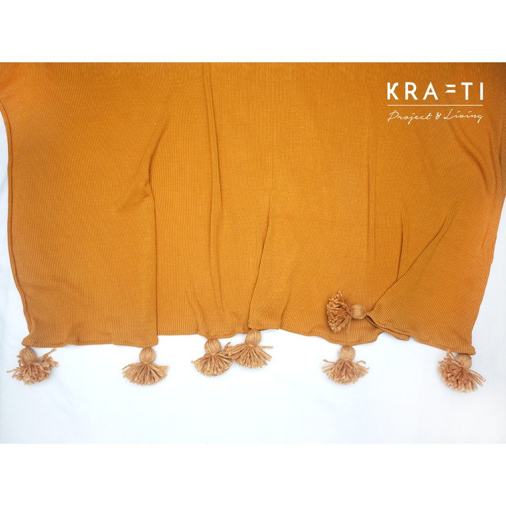 Selimut Sofa / Selimut Traveling / Selimut Mustard Rib 100x150cm
