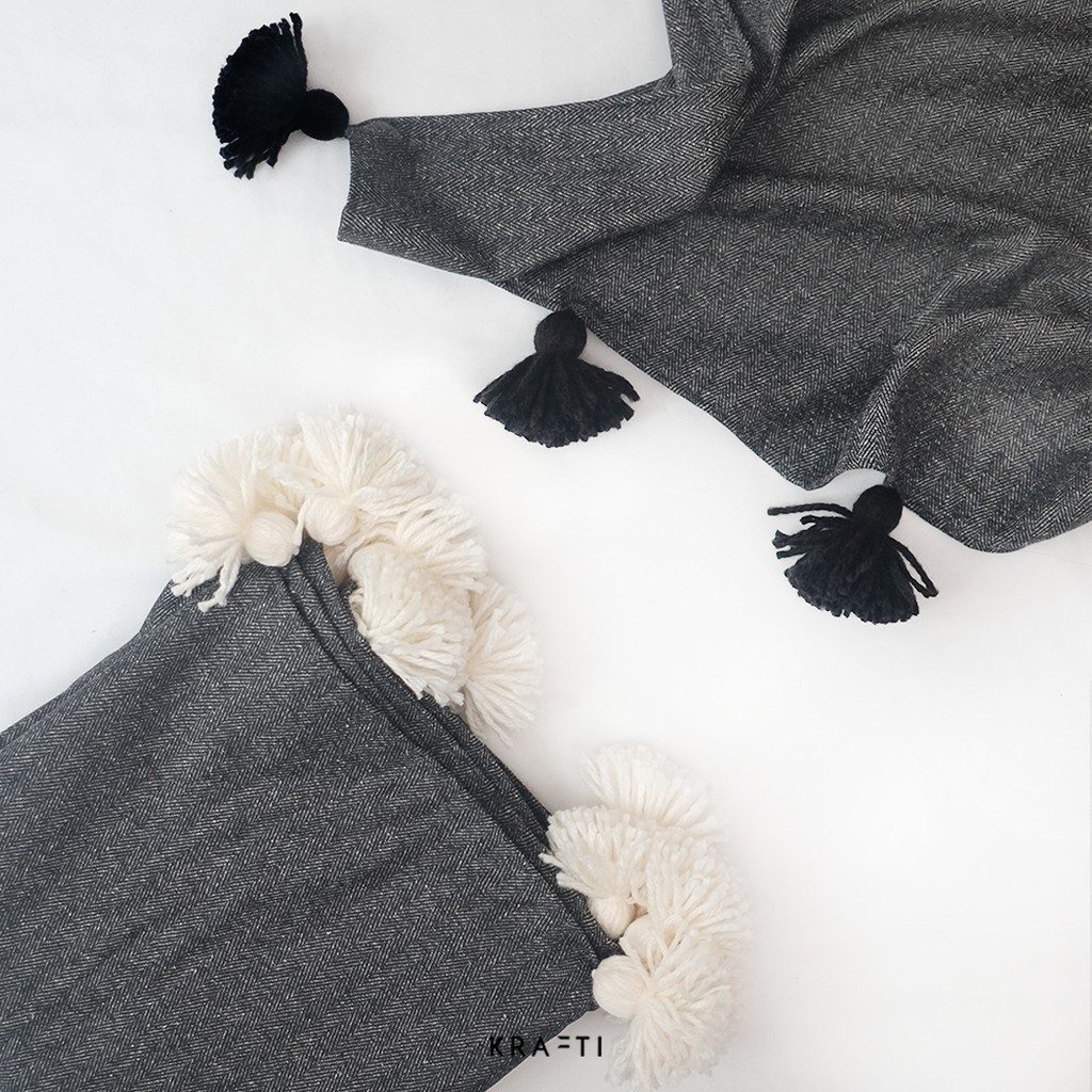 Selimut Sofa / Selimut Traveling / Selimut Soft Herringbone Wool