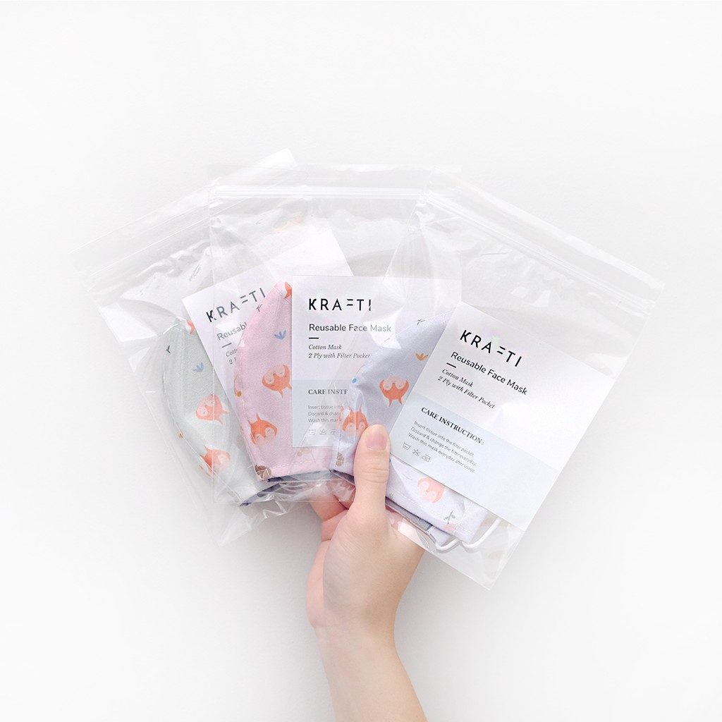 Masker Kain / Masker Katun / Masker DEWASA 2 ply dengan filter