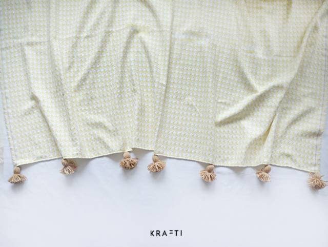 Selimut Traveling / Selimut Sofa Yellow Houndstooth  Tweed