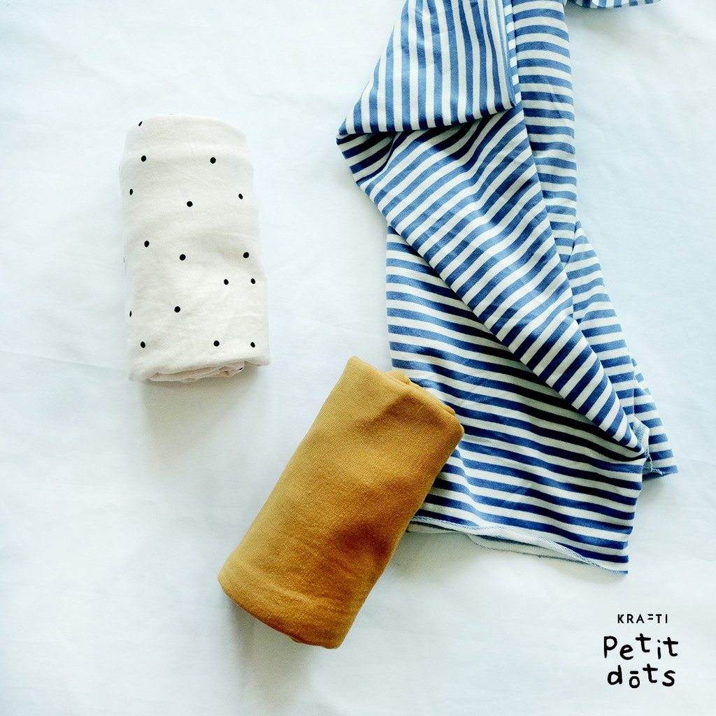 Bedong Bayi Seri Blue Stripe 100% katun
