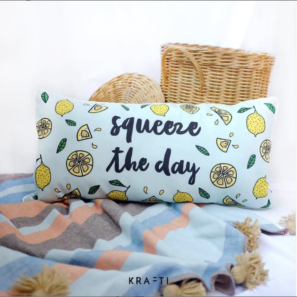 Bantal Sofa Print Squeeze The Day / bantal 30x60 cm / bantal sofa