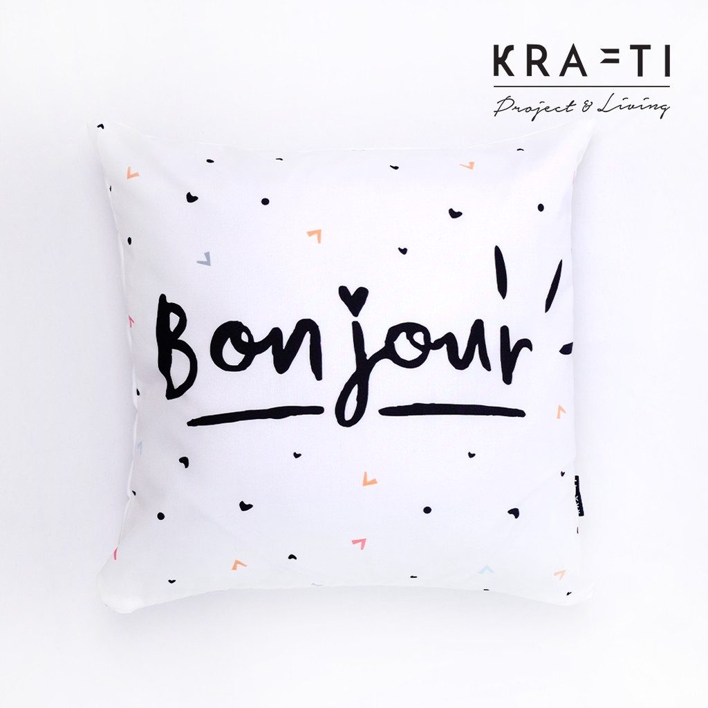 Bantal Sofa Print Bonjour 50x50 cm