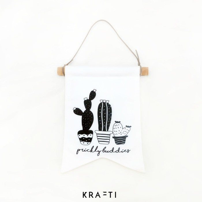 Prickly Buddy Mini Flag (Bendera Mini Dekorasi Kamar Anak)