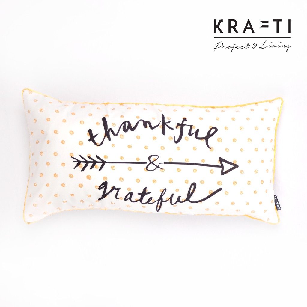 [Sarung + Bantal] Thankful Bantal Sofa Print 30x60 cm