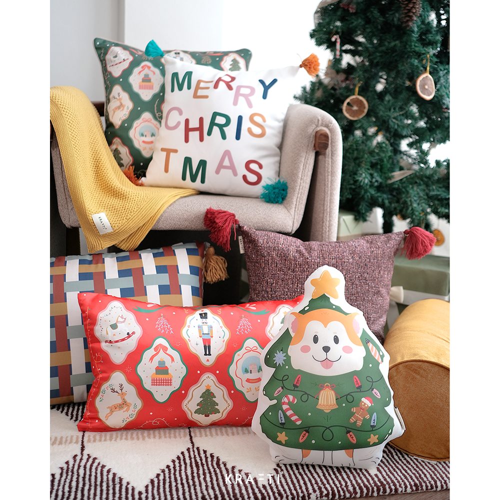 Bantal Natal / Bantal Boneka / Christmas Plushies / Boneka Anjing / Boneka Kucing / Boneka Rusa / Dekorasi Natal
