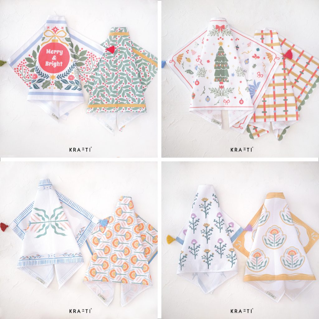 Krafti - Hand towel / Napkin Linen / Tea Towel / Lap Serbet / Lap Tangan