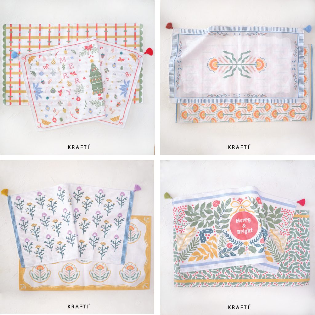 Krafti - Hand towel / Napkin Linen / Tea Towel / Lap Serbet / Lap Tangan