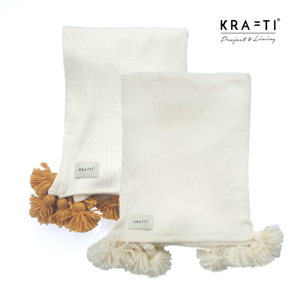 Rib Blanket / Selimut Sofa / Selimut Travelling / Selimut Katun / Selimut Rumbai