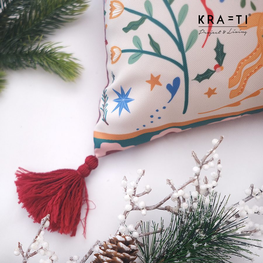 Bantal Natal / Bantal Sofa / Christmas Reindeer Joy / Bantal 30x60