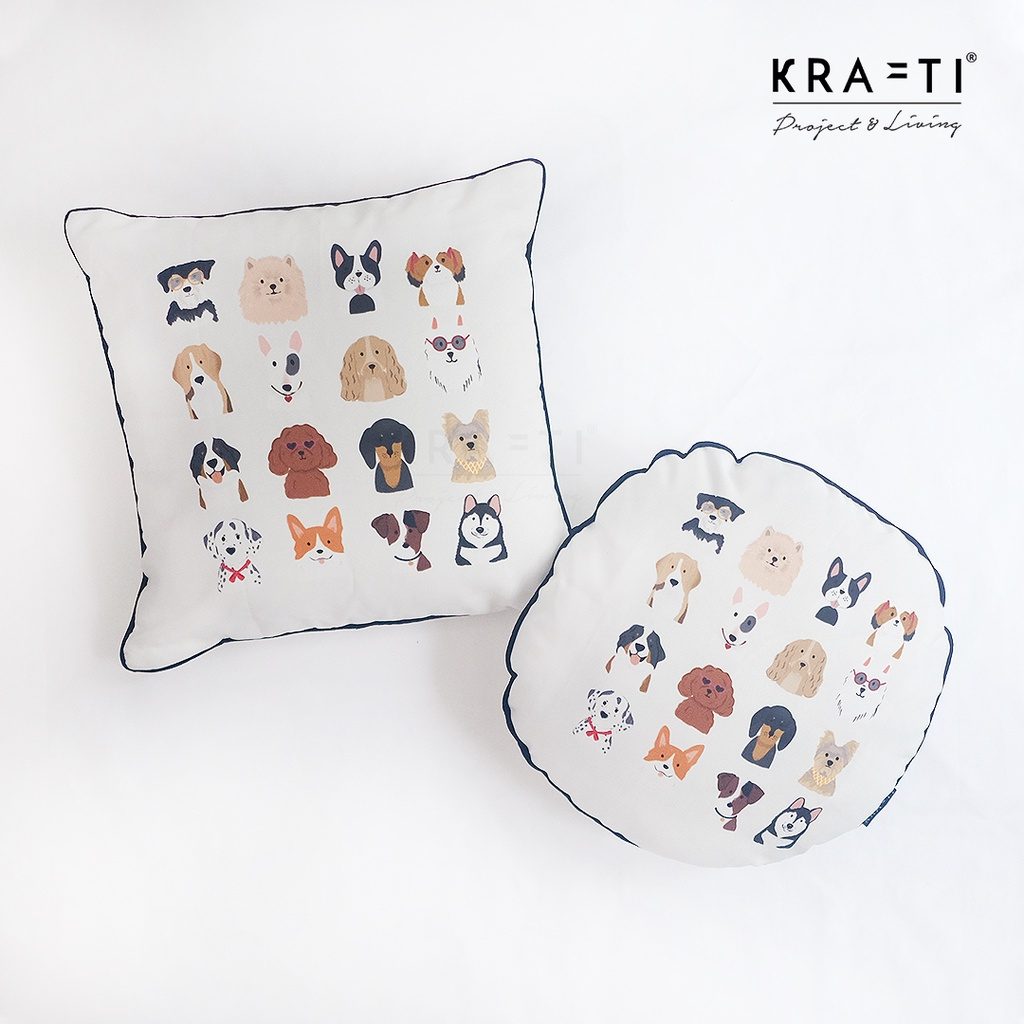 Bantal Sofa / Bantal Anjing / Bantal FUN DOGGO / Bantal 40x40 / Bantal Bulat
