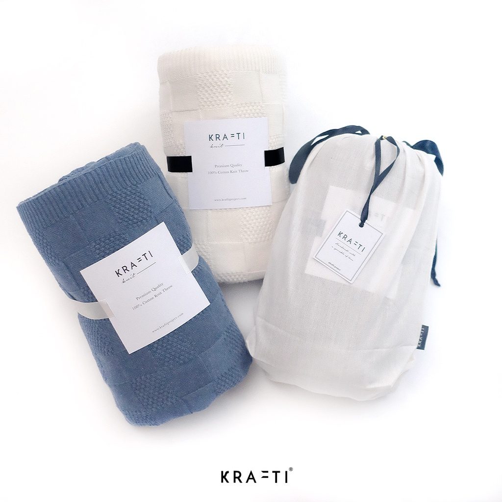 Selimut Rajut / Selimut Sofa / Selimut travelling / HARLOW CHECKERS