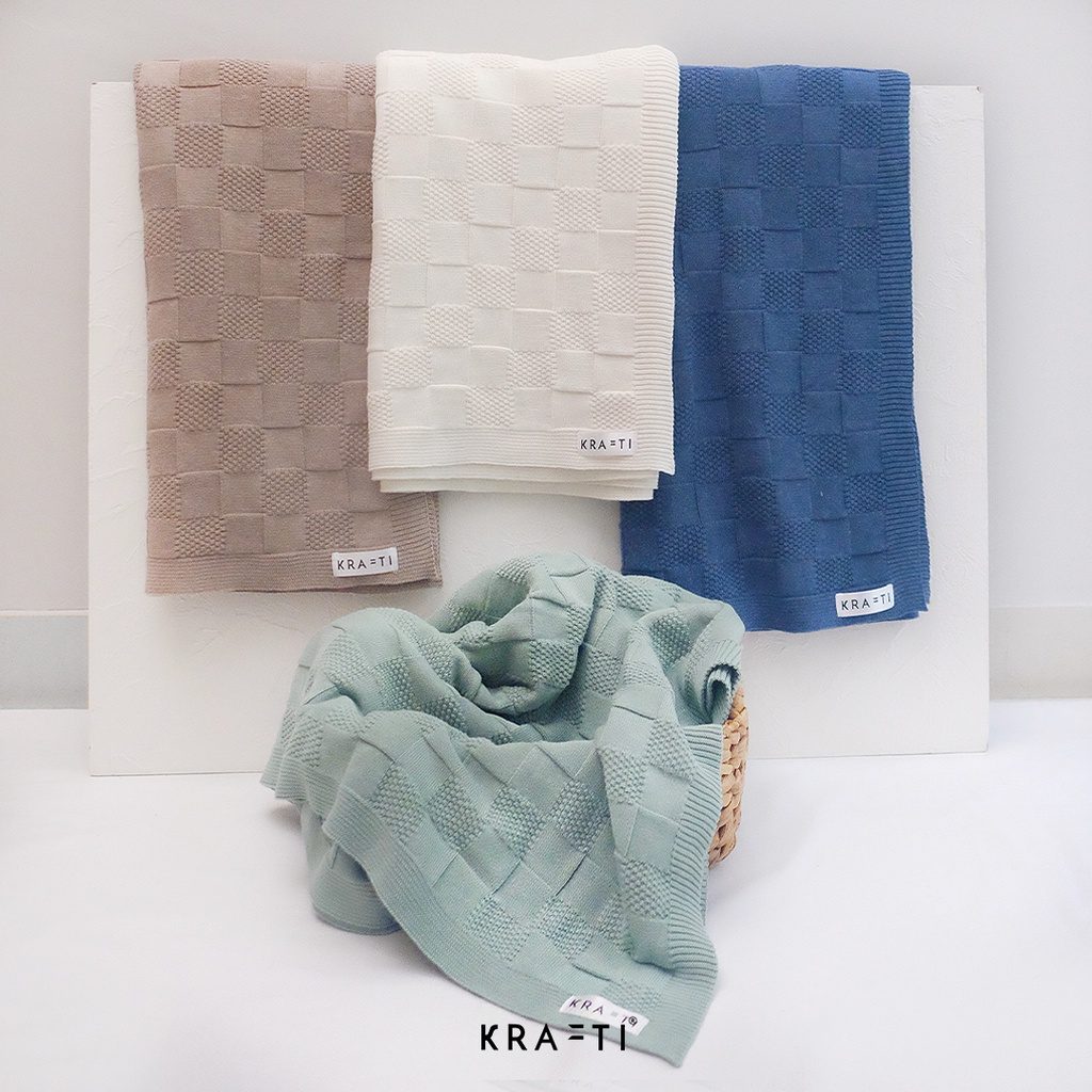 Selimut Rajut / Selimut Sofa / Selimut travelling / HARLOW CHECKERS