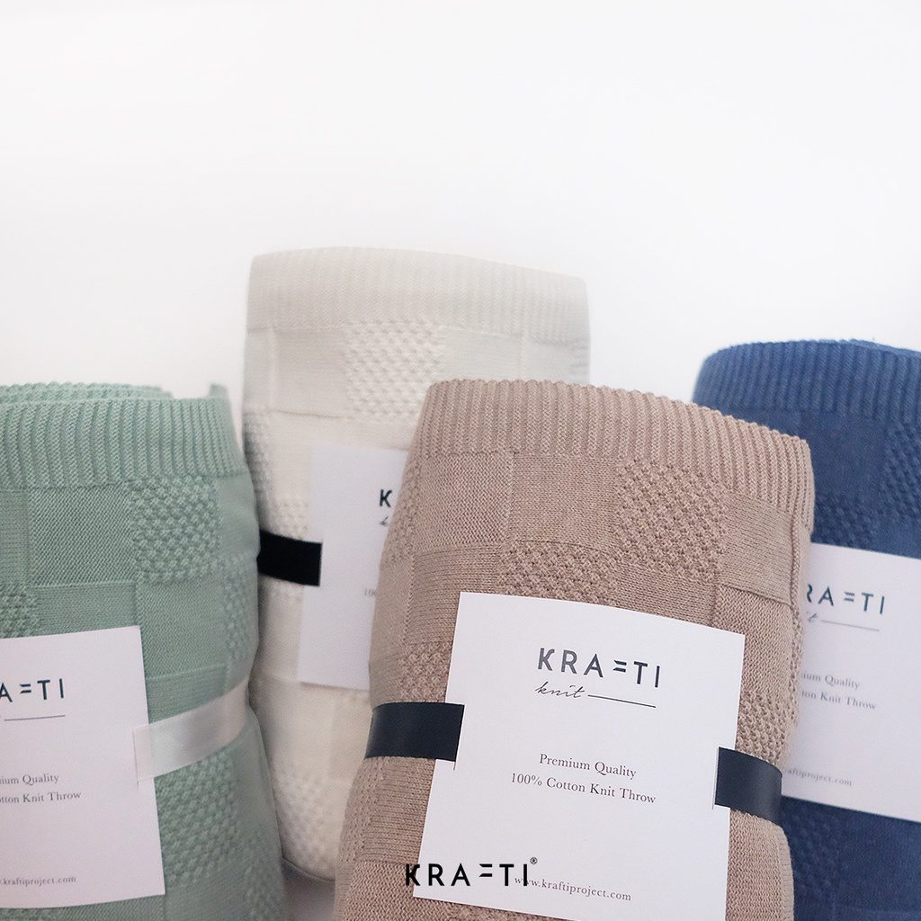 Selimut Rajut / Selimut Sofa / Selimut travelling / HARLOW CHECKERS