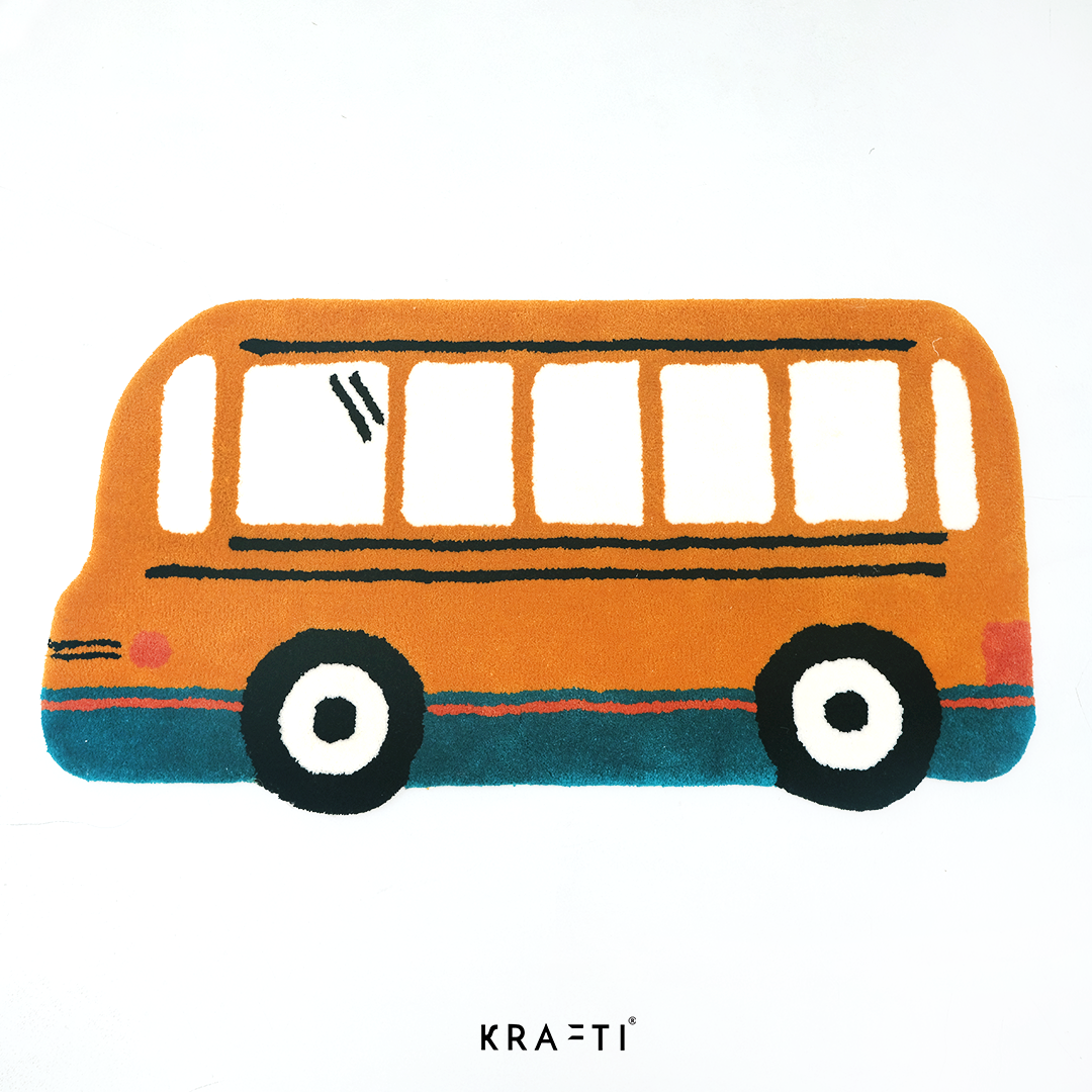 Wheels on the Bus Mini Rug